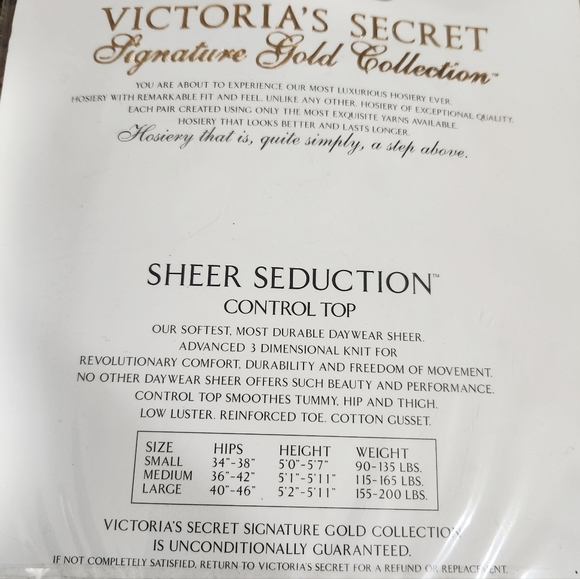 VTG Rare Victoria’s Secret Signature Gold Collection Sheer Seduction Control Top - Picture 5 of 6